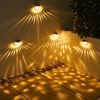2pcs 6 LEDs Solar Light Courtyard Decoration Outdoor Lighting Garden Street Stair Fence Wall Lights Energy-saving Waterproof Solar Lamp - White Light