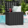All Weather 28 Gallon Patio Deck Box with Seat - black - Resin