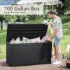 All Weather 100 Gallon Resin Deck Box - black - Resin