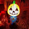 Garden Lawn Pumpkin Head Skeleton Man Inflatable Halloween Decoration - Black - 50 in