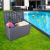 120gal 460L Outdoor Garden Plastic Storage Deck Box Chest Tools Cushions Toys Lockable Seat Waterproof - Grey
