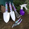 Garden Tool Set Household Soil Loosening Shovel Planting Hand Tool Set - Purple - 5 Pcs