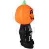 Garden Lawn Pumpkin Head Skeleton Man Inflatable Halloween Decoration - Black - 50 in