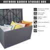 120gal 460L Outdoor Garden Plastic Storage Deck Box Chest Tools Cushions Toys Lockable Seat Waterproof - Grey