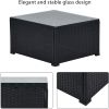 6-Piece Outdoor Furniture Set with PE Rattan Wicker, Patio Garden Sectional Sofa Chair, removable cushions - Gray