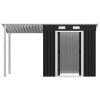 Garden Shed with Extended Roof Anthracite 136.2"x47.6"x71.3" Steel - Grey