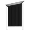 Garden Shed with Extended Roof Anthracite 136.2"x47.6"x71.3" Steel - Grey