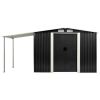 Garden Shed with Sliding Doors Anthracite 152"x51.6"x70.1" Steel - Grey
