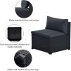 6-Piece Outdoor Furniture Set with PE Rattan Wicker, Patio Garden Sectional Sofa Chair, removable cushions - Gray