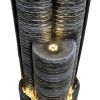 Burkeville Resin Outdoor Fountain With Light For Patio Garden - as Pic