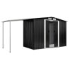 Garden Shed with Sliding Doors Anthracite 152"x51.6"x70.1" Steel - Grey