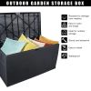 120gal 460L Outdoor Garden Plastic Storage Deck Box Chest Tools Cushions Toys Lockable Seat Waterproof - black