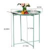 Folding Tray Metal Side Table, Sofa Table Small Round End Tables, Anti-Rust and Waterproof Outdoor or Indoor Snack Table, Accent Coffee Table - Green