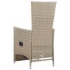 Reclining Patio Chairs 2 pcs with Cushions Poly Rattan Beige - Beige