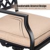 Outdoor Swivel Chairs Set of 2 Patio Metal Dining Rocker Chair with Cushion Surports 300 lbs for Garden Backyard Poolside,Black (2pcs Black-Lattice) -