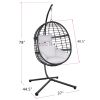 Hanging Chair;  Indoor Outdoor Hanging Egg Chair with Stand;  Durable Wicker Porch Swing Hammock Chair Sets;  Heavy Duty UV Protective Frame and Water