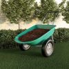 2-Wheeled Garden Wheelbarrowâ€šÃ„Ã¬ Large Capacity Rolling Utility Dump Cart for Residential DIY Landscaping;  Lawn Care and Remodeling - Green