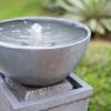 35inches Outdoor Zen Bowl Fountain Relaxing Polyresin Water Feature for a lawn or garden - as Pic