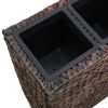 Garden Raised Bed with 4 Pots Water Hyacinth Brown - Brown