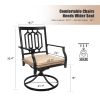 Outdoor Swivel Chairs Set of 4 Patio Metal Dining Rocker Chair with Cushion Surports 300 lbs for Garden Backyard Poolside,Black - Patio Dining Chairs