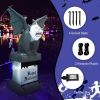 Happy Halloween Inflatable Spoof Ghost Yard Decoration With LED Lights - Grey - 8.2 FT