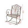 Outdoor Rocking Chair Black Wrought Iron Porch Patio Rocker Metal Extra Wide - Dark Brown