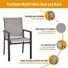 MEOOEM Patio Dining Set  Outdoor Furniture Bistro Metal Table Side Table and Metal Stackable Chairs;  Black - American