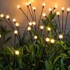2pcs 8 LED Solar Powered Firefly Lights; Waterproof Warm Yellow Lights For Christmas Party Outdoor Garden Yard Pathway Decoration (28.7 * 14.5 Inch) -