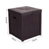 Free shipping 51gal 195L Outdoor Garden Plastic Storage Deck Box Chest Tools Cushions Toys Lockable Seat Waterproof  YJ - brown