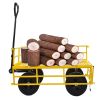 Tools cart Wagon Cart Garden cart trucks make it easier to transport firewood (Yellow colour) - as Pic