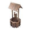 Outdoor wooden wishing well-with bucket - Wood grain color