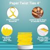 Pack of 2000 Yellow Paper Twist Ties 4' Long and 3/16' Yellow Twist Ties for Plastic Trash Bread Bags Paper Coated Ties Multi Function Strong Wire Tie