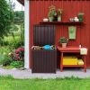 Free shipping 51gal 195L Outdoor Garden Plastic Storage Deck Box Chest Tools Cushions Toys Lockable Seat Waterproof  YJ - brown