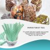 Pack of 2000 Green Paper Twist Ties 4' Long and 3/16' Green Stripes Twist Ties for Plastic Trash Bread Bags Paper Coated Ties Multi Function Strong Wi