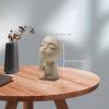 1pc Funny Figure Flower Pot; Resin Flying Kiss Girl Planters Vase Tabletop Decoration; For Indoor Outdoor Garden Home Decor - Grey