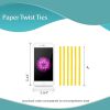 Pack of 2000 Yellow Paper Twist Ties 4' Long and 3/16' Yellow Twist Ties for Plastic Trash Bread Bags Paper Coated Ties Multi Function Strong Wire Tie