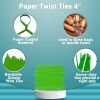 Pack of 2000 Green Paper Twist Ties 4' Long and 3/16' Green Twist Ties for Plastic Trash Bread Bags Paper Coated Ties Multi Function Strong Wire Ties