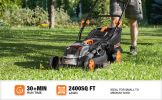 TACKLIFE 16-Inch 40V MAX(36V) Brushless Lawn Mower; 4.0AH Battery; 6 Mowing Heights - as Pic