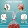 Pack of 2000 Red Plastic Twist Ties 8' Standard Red Colored Bag Ties 8' For Bread Bags Plastic Coated Metal Ties Bendable Multi Function Strong Wire T