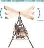 Outdoor 2-Seat Swing with Teapoy Weather Resistant Canopy Powder Coated Steel Frame Patio Swinging Hammock with  Stand and Removable Cushion - beige