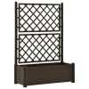 Garden Planter with Trellis 39.4"x16.9"x55.9" PP Mocha - Brown