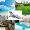 Set of 2 Outdoor Chaise Lounge with Detachable Pocket and Pillow;  Portable Adjustable Patio Sun Lounge Chair for Garden; Beach;  Sunbathing - grey