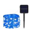 Solar Christmas String Lights; 33ft 100 LED Solar 8 Modes Outdoor Waterproof String Lights For Christmas Tree Garden Decoration (multi-color) - Green