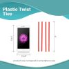 Pack of 2000 Red Plastic Twist Ties 6" Standard Red Colored Bag Ties 6" For Bread Bags Plastic Coated Metal Ties Bendable Multi Function Strong Wire T