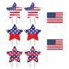 8Pcs 4th of July Yard Signs with Stakes Patriotic Star Ornament for Garden Decor - as photo shows