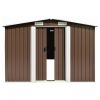 Garden Shed Brown 101.2"x306.7"x71.3" Galvanized steel - Brown