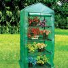 4 Tier Mini Greenhouse with PE Cover and Roll-Up Zipper Door; 26.97Lx19.29Wx62.99''H Small Garden Green House ; Indoor Outdoor Portable Gardening Gree