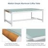Aluminum Outdoor Patio Furniture Set, Modern Patio Conversation Sets, Outdoor Sectional Metal Sofa with 5 Inch Cushion and Coffee Table for Balcony, G