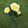 LED Rose Flower Stake Light Solar Energy Rechargeable for Outdoor Garden Patio - White