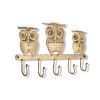 WILLART Handmade and Hand Painted Antique Owl Shape Metal Wall Hanging Antique 5 Key Storage Hooks Key Holder Coat Hanger for Home DâˆšÂ©cor Wall DâˆšÂ©cor